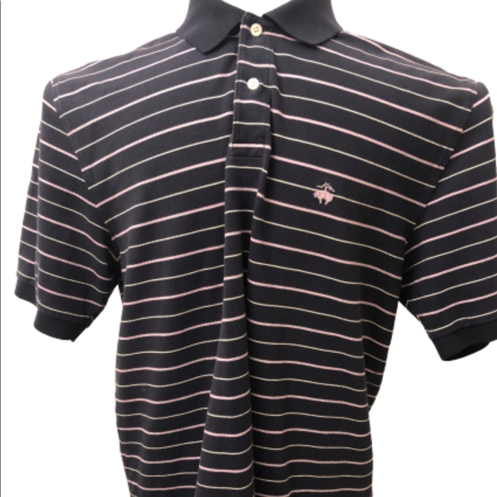 BROOK BROTHERS Polo Mens XL Pink Striped